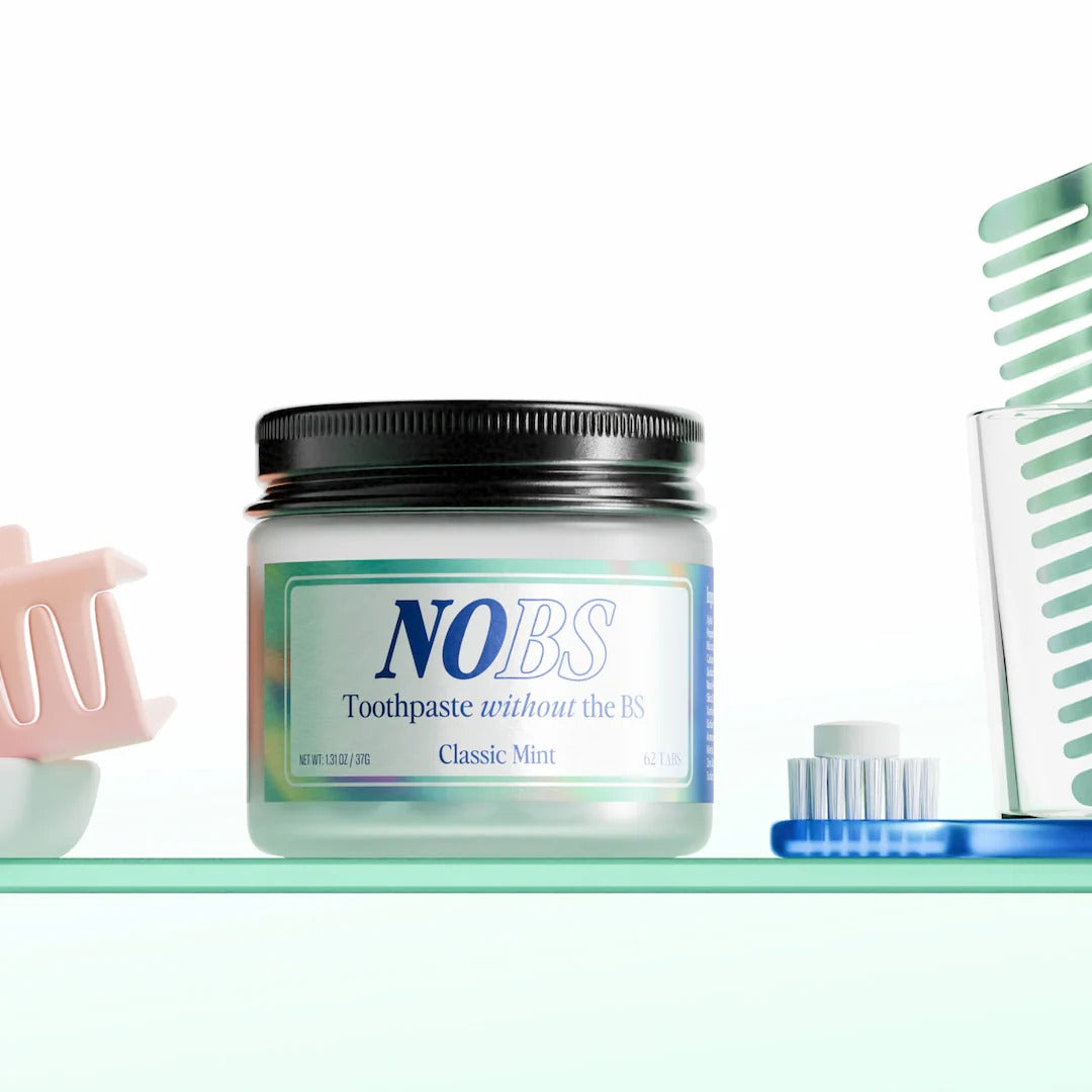 NOBS (No Bad Stuff) Toothpaste Tablets - Nano Hydroxyapatite, Fluoride & Plastic Free, Eco & Travel Friendly - Remineralize with NHA.  