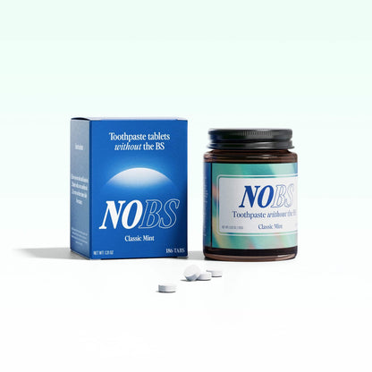 NOBS (No Bad Stuff) Toothpaste Tablets - Nano Hydroxyapatite, Fluoride & Plastic Free, Eco & Travel Friendly - Remineralize with NHA.  