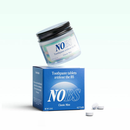 NOBS (No Bad Stuff) Toothpaste Tablets - Nano Hydroxyapatite, Fluoride & Plastic Free, Eco & Travel Friendly - Remineralize with NHA.  
